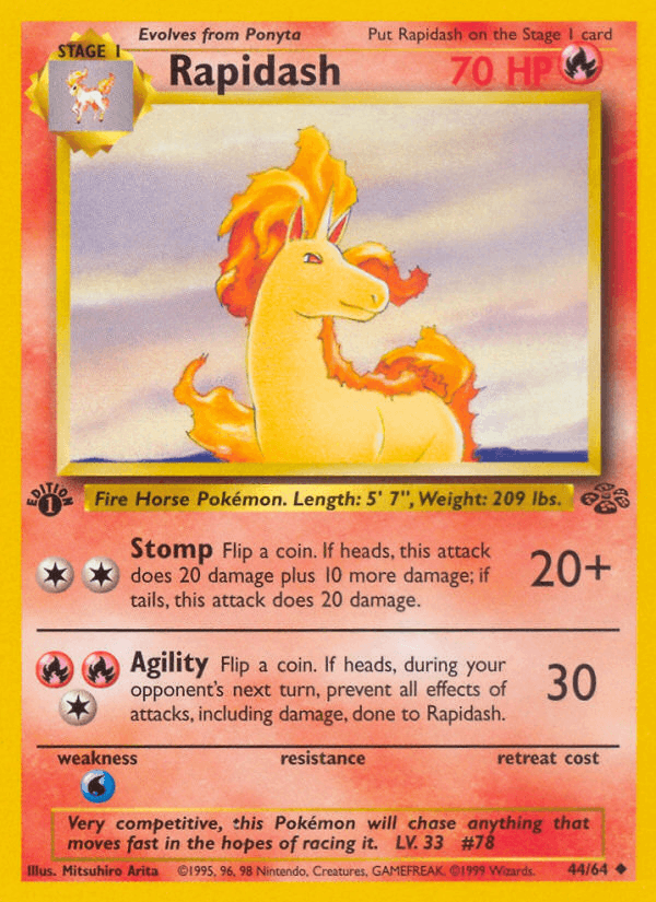 Rapidash 44/64 Jungle English Pokémon card