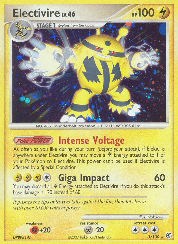 Electivire 3/130 Diamond & Pearl English Pokémon card