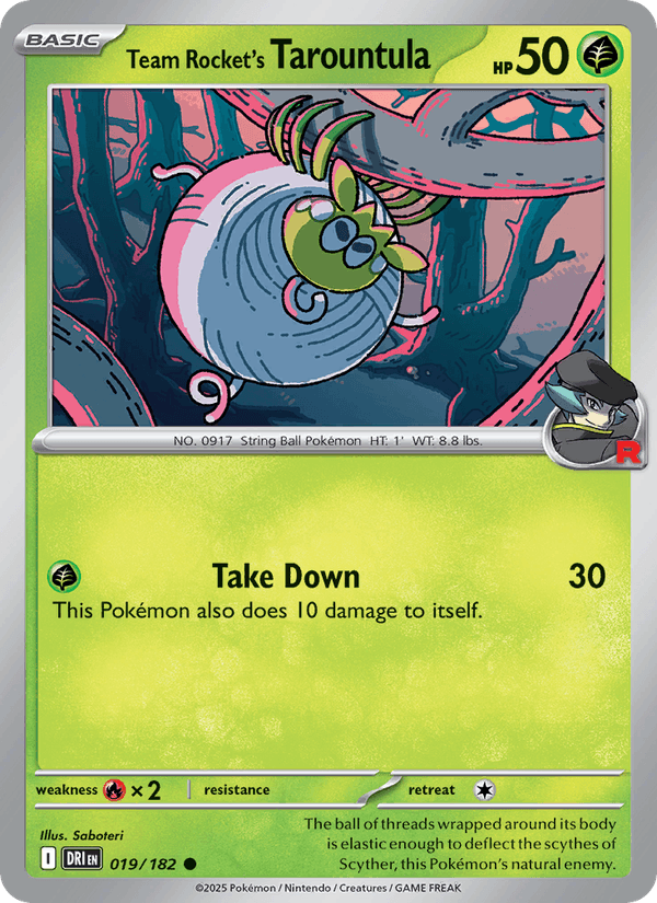 Team Rocket's Tarountula 19/182 Destined Rivals English Pokémon card