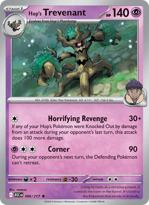 Hop's Trevenant 96/217 Ascended Heroes English Pokémon card