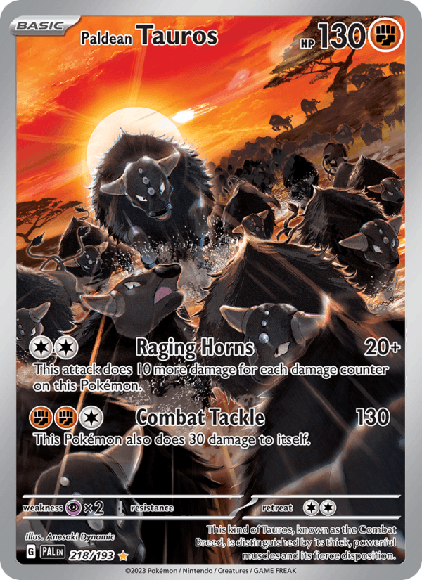 Paldean Tauros 218/193 Paldea Evolved English Pokémon card