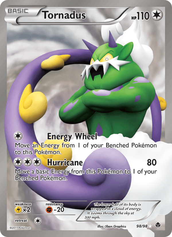 Tornadus 98/98 Emerging Powers English Pokémon card