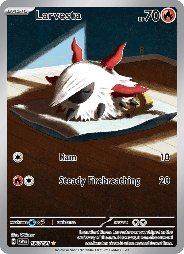 Larvesta 196/191 Surging Sparks English Pokémon card