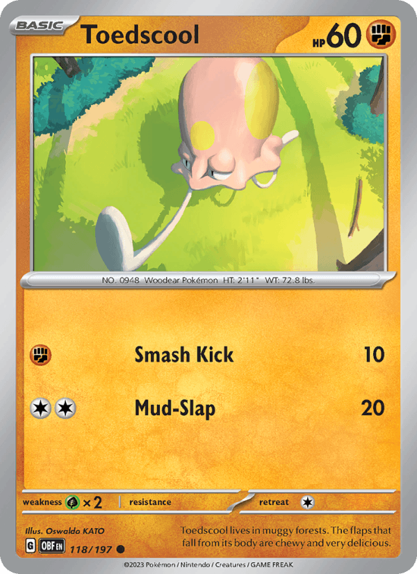Toedscool 118/197 Obsidian Flames English Pokémon card