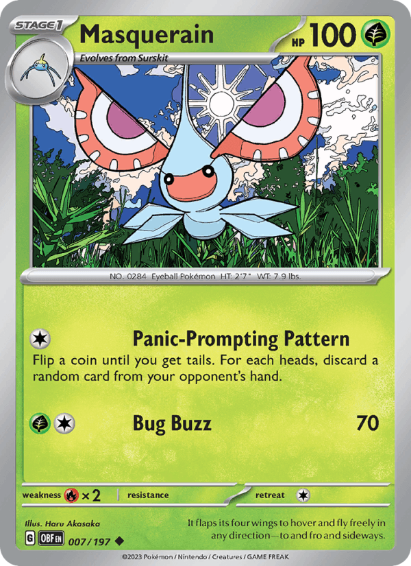 Masquerain 7/197 Obsidian Flames English Pokémon card