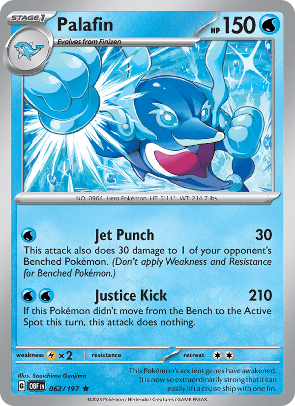 Palafin 62/197 Obsidian Flames English Pokémon card