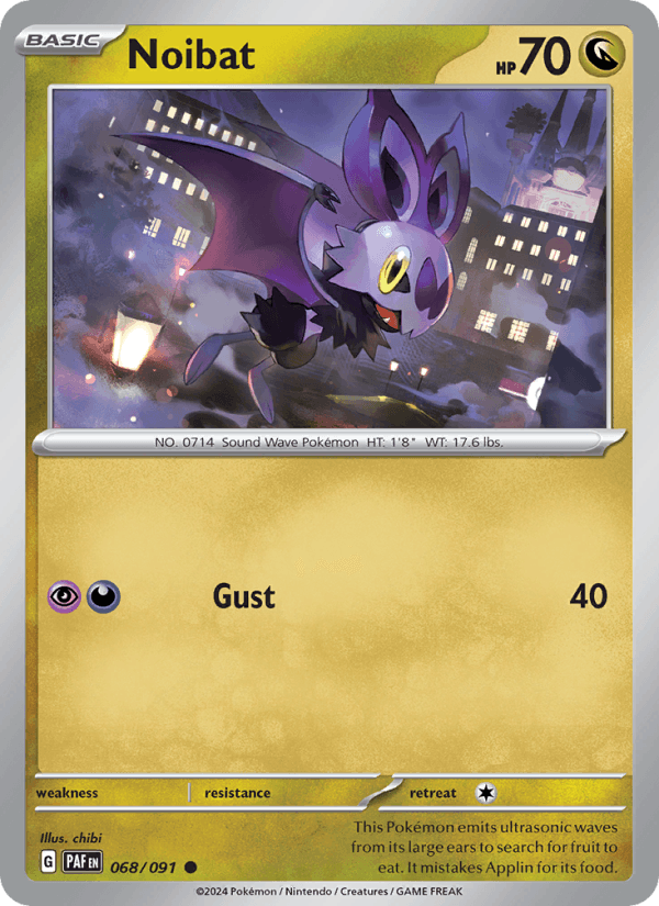Noibat 68/91 Paldean Fates English Pokémon card