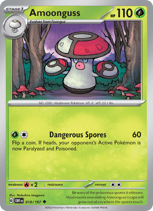 Amoonguss 10/197 Obsidian Flames English Pokémon card