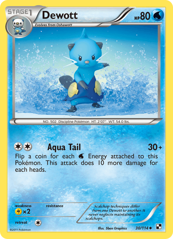 Dewott 30/114 Black & White English Pokémon card