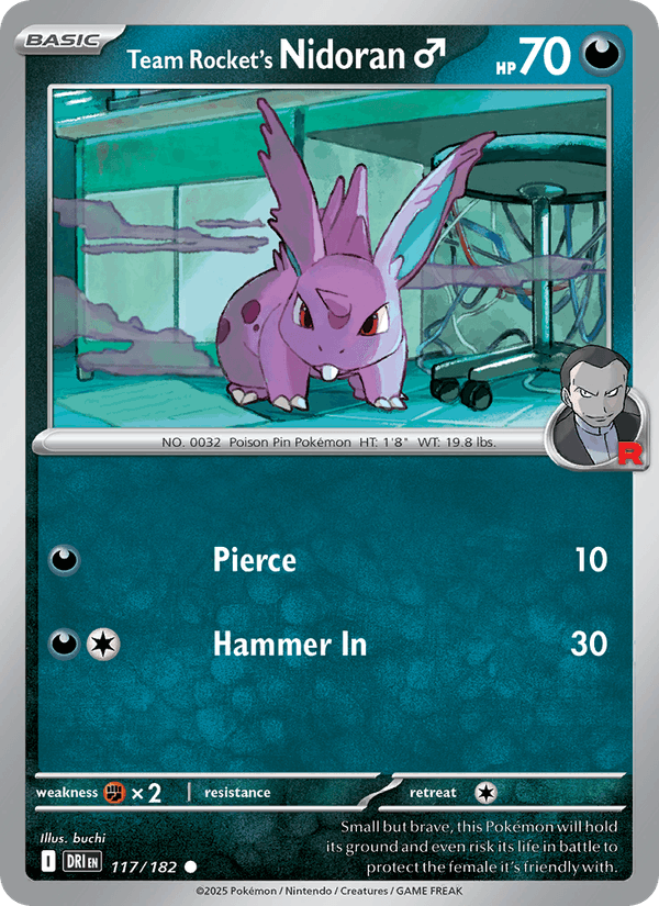 Team Rocket's Nidoran♂ 117/182 Destined Rivals English Pokémon card