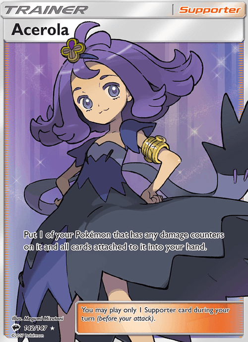 Acerola 142/147 Burning Shadows English Pokémon card