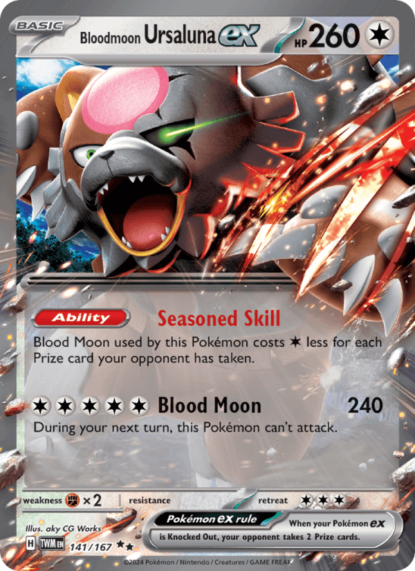 Bloodmoon Ursaluna ex 141/167 Twilight Masquerade English Pokémon card
