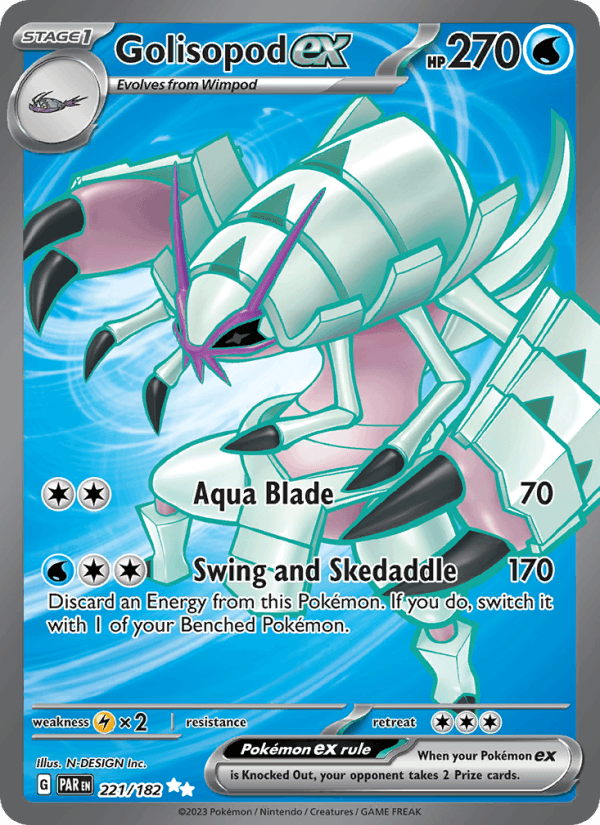 Golisopod ex 221/182 Paradox Rift English Pokémon card