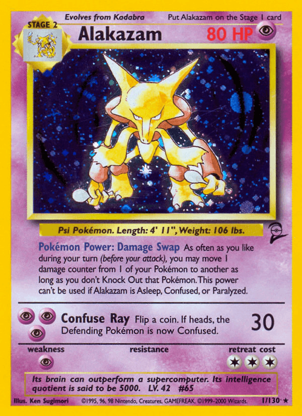 Alakazam 1/130 Base Set 2 English Pokémon card