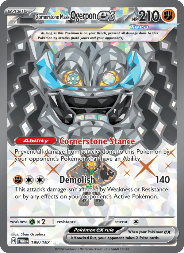 Cornerstone Mask Ogerpon ex 199/167 Twilight Masquerade English Pokémon card