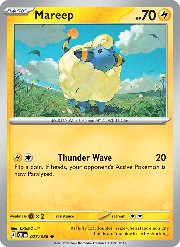 Mareep 27/86 Chaos Rising English Pokémon card