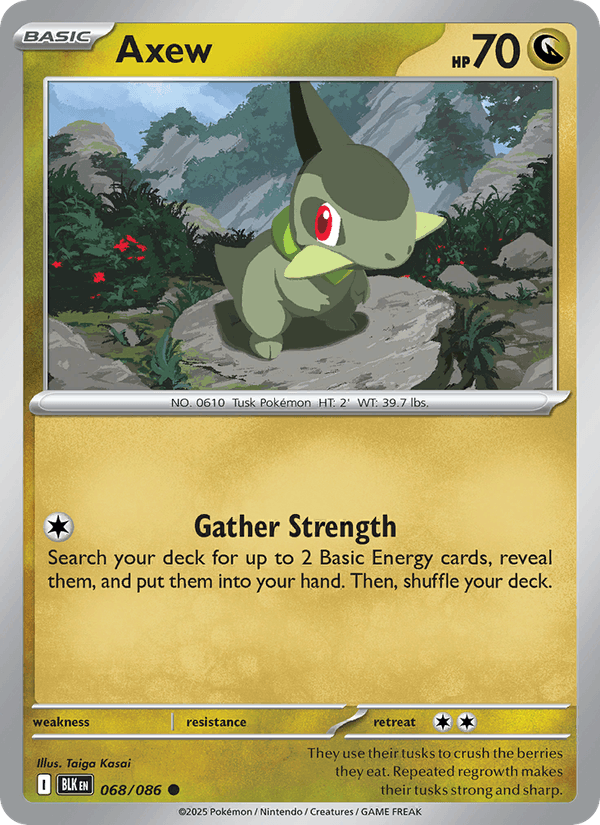 Axew 68/86 Black Bolt English Pokémon card