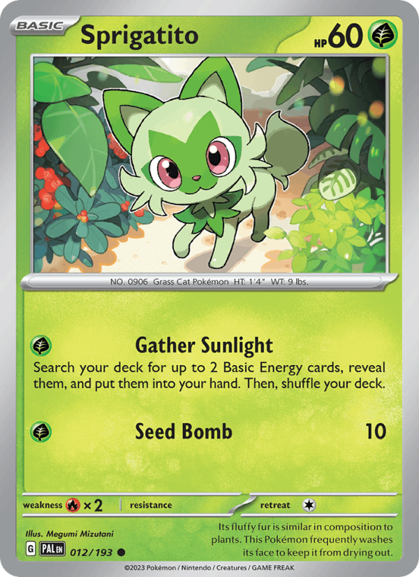 Sprigatito 12/193 Paldea Evolved English Pokémon card