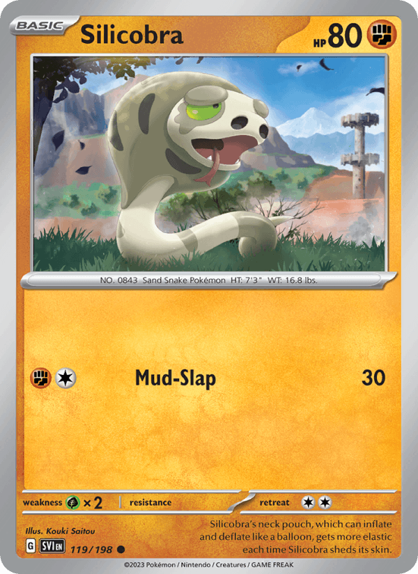 Silicobra 119/198 Scarlet & Violet English Pokémon card