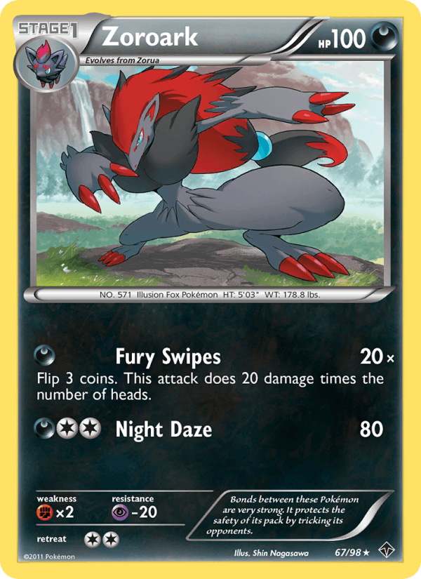 Zoroark 67/98 Emerging Powers English Pokémon card