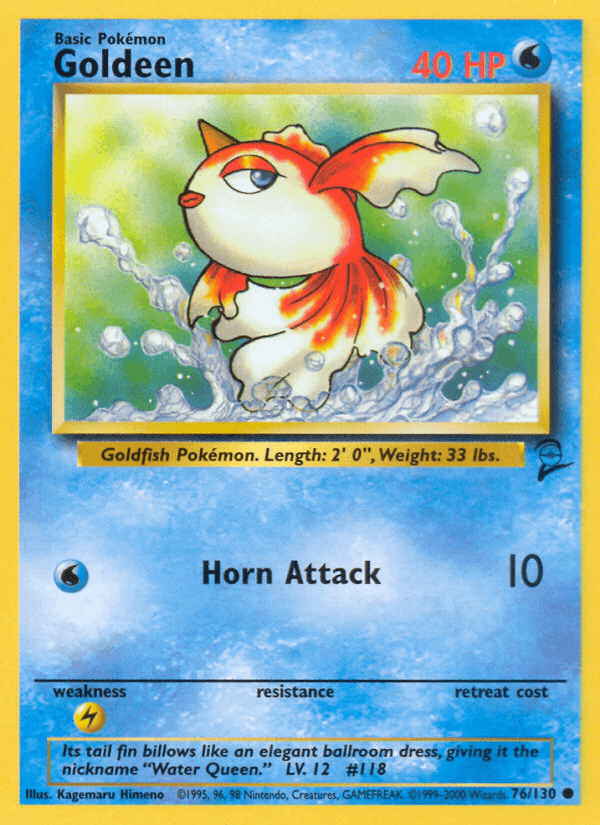 Goldeen 76/130 Base Set 2 English Pokémon card