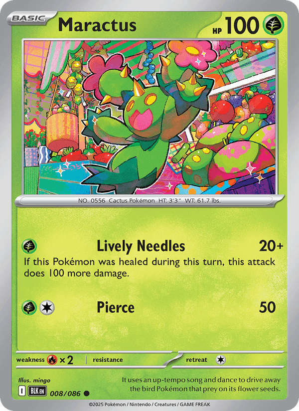 Maractus 8/86 Black Bolt English Pokémon card