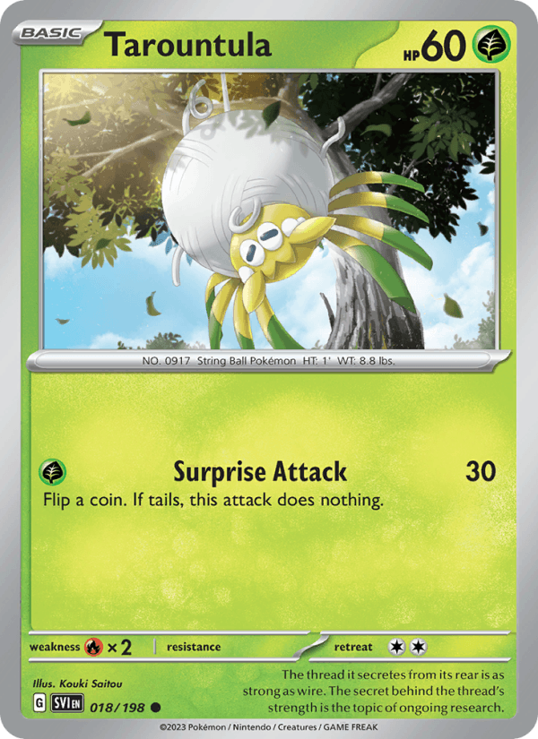 Tarountula 18/198 Scarlet & Violet English Pokémon card