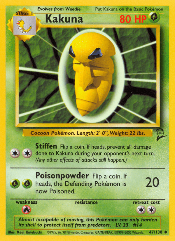 Kakuna 47/130 Base Set 2 English Pokémon card