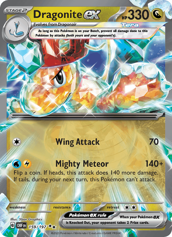 Dragonite ex 159/197 Obsidian Flames English Pokémon card