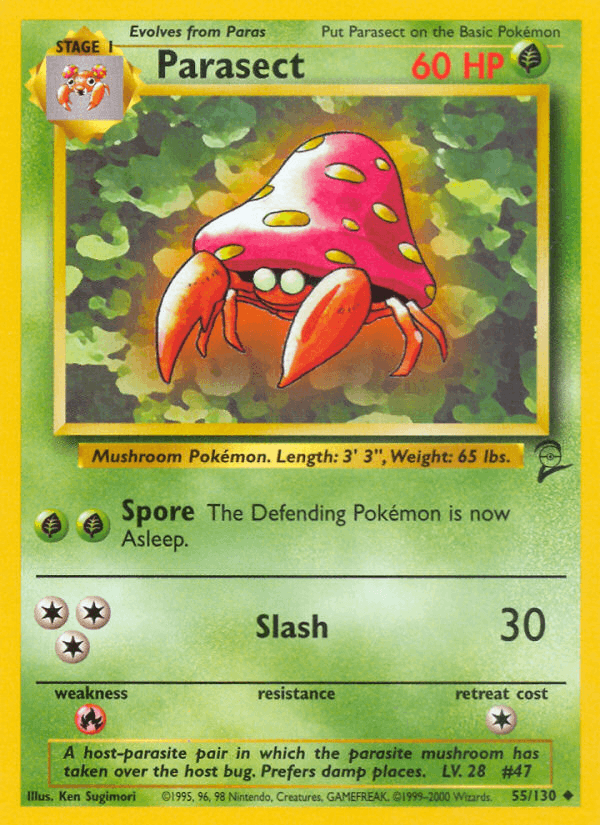 Parasect 55/130 Base Set 2 English Pokémon card