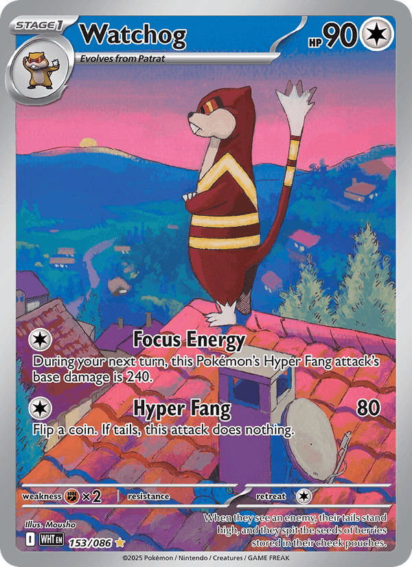 Watchog 153/86 White Flare English Pokémon card
