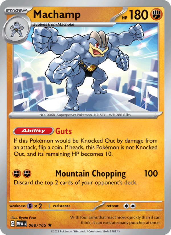 Machamp 68/165 151 English Pokémon card