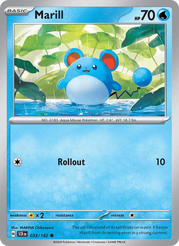 Marill 33/142 Stellar Crown English Pokémon card