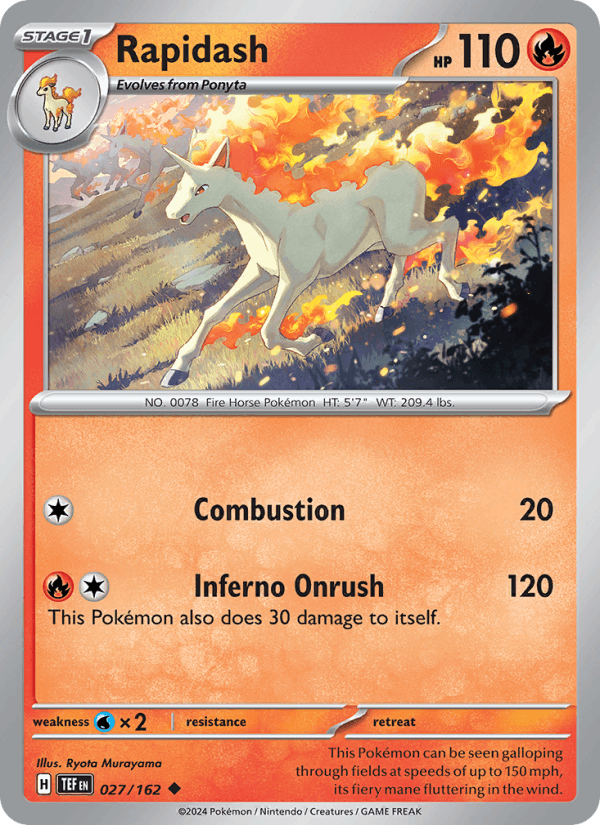 Rapidash 27/162 Temporal Forces English Pokémon card