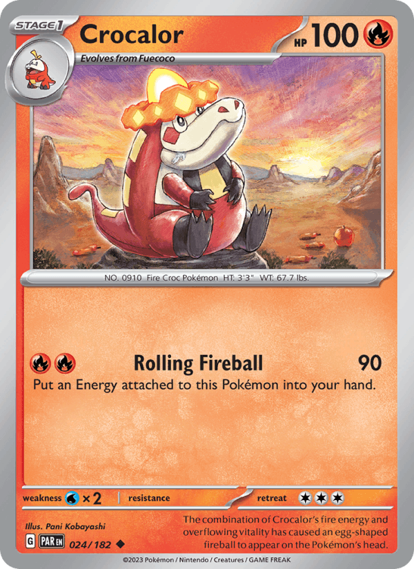 Crocalor 24/182 Paradox Rift English Pokémon card