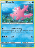 Corsola 36/149 Sun & Moon Base Set English Pokémon card
