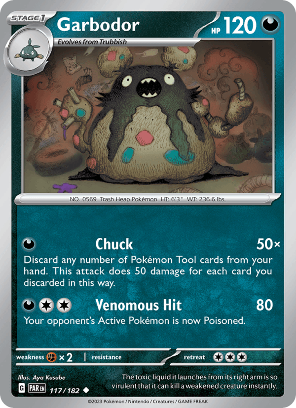Garbodor 117/182 Paradox Rift English Pokémon card