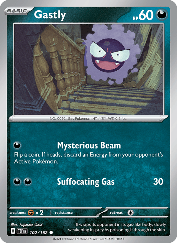 Gastly 102/162 Temporal Forces English Pokémon card