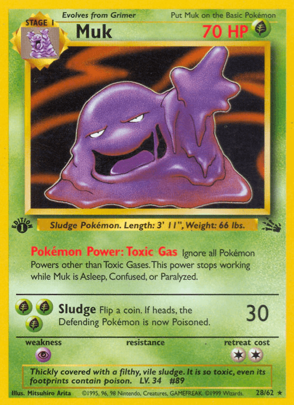 Muk 28/62 Fossil English Pokémon card