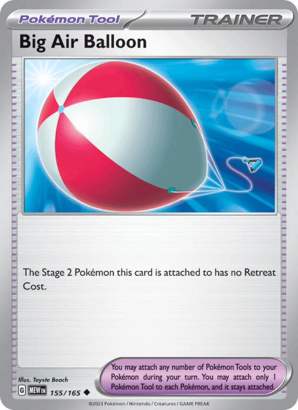 Big Air Balloon 155/165 151 English Pokémon card