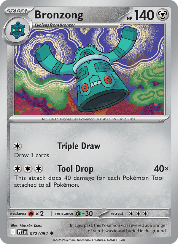 Bronzong 72/94 Phantasmal Flames English Pokémon card
