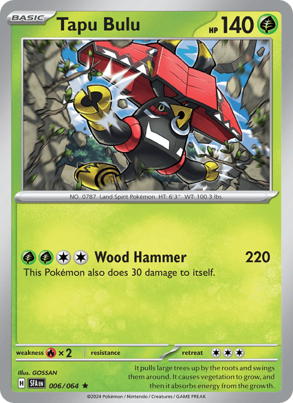 Tapu Bulu 6/64 Shrouded Fable English Pokémon card