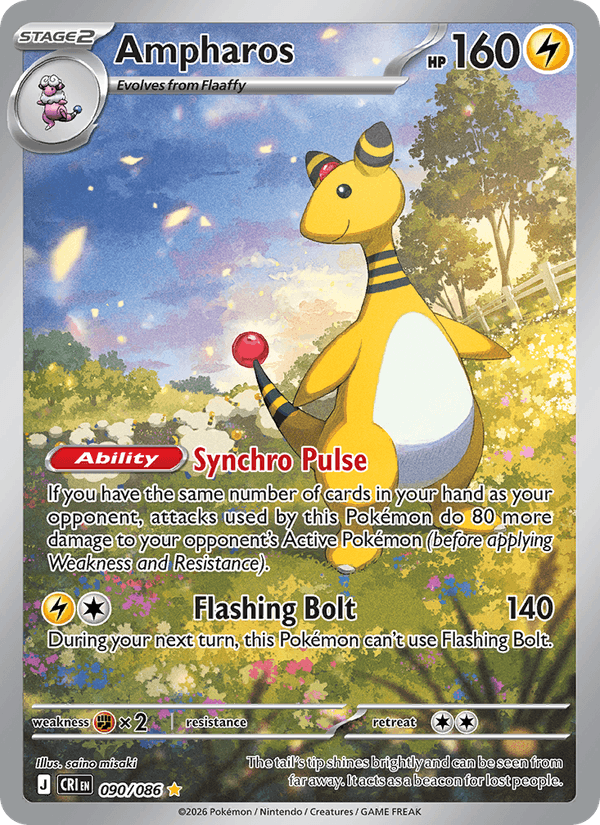 Ampharos 90/86 Chaos Rising English Pokémon card