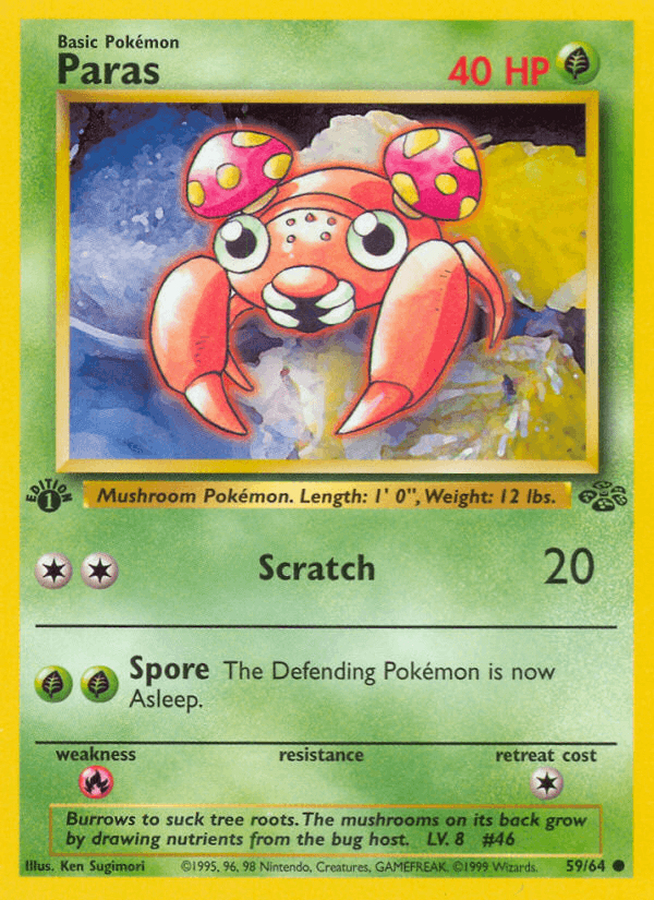 Paras 59/64 Jungle English Pokémon card
