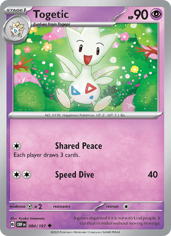 Togetic 84/197 Obsidian Flames English Pokémon card