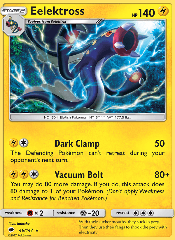 Eelektross 46/147 Burning Shadows English Pokémon card