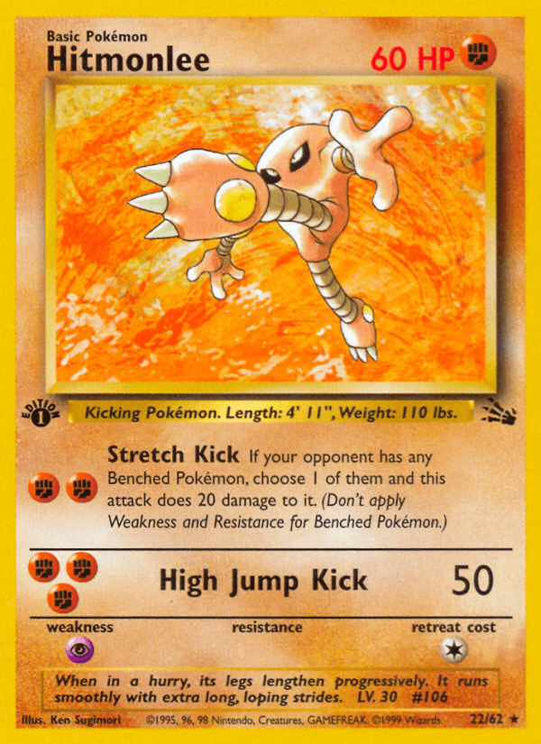 Hitmonlee 22/62 Fossil English Pokémon card