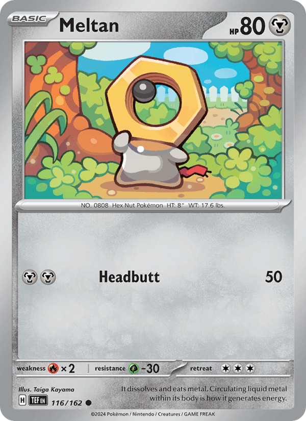Meltan 116/162 Temporal Forces English Pokémon card