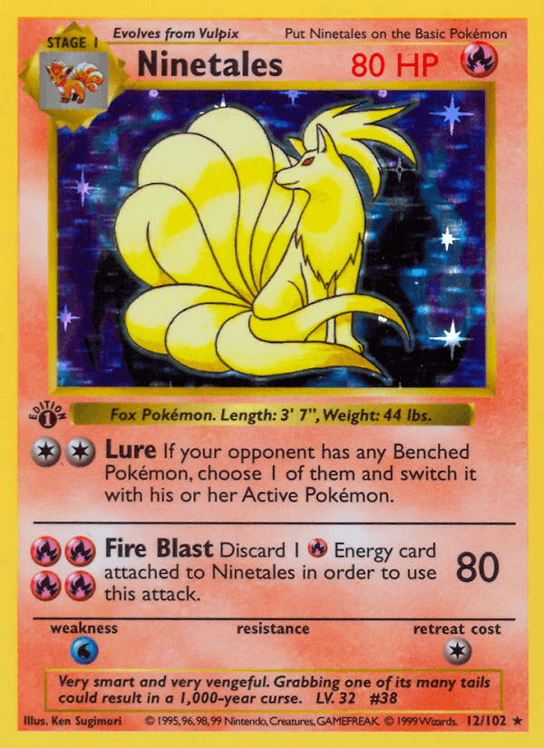 Ninetales 12/102 Base Set English Pokémon card