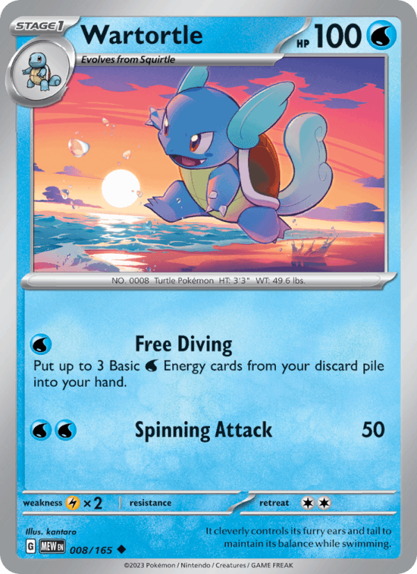 Wartortle 8/165 151 English Pokémon card